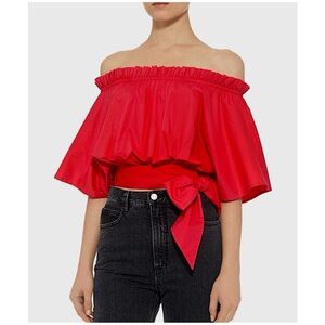 SALONI Red Off-Shoulder Top